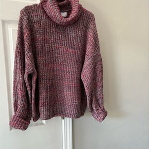 Old Navy Marled Pink Cowl Neck Sweater